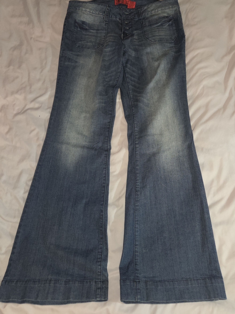 Zanadi Women's Blue Flare Jeans - Faded Indigo